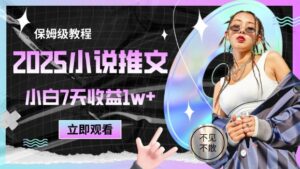 2025小说推文最新玩法，推文保姆级教程，小白7天收益1w+-知识创作