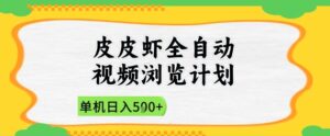 2025皮皮虾全自动视频浏览计划，单机日入5张+新手小白直接开干【揭秘】-知识创作