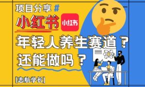 小红书年轻人养生赛道？真的还能做吗？详细讲解！-知识创作