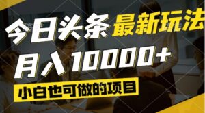 今日头条最新风口,视频掘金,小白也可月入过万,可以矩阵操作-知识创作