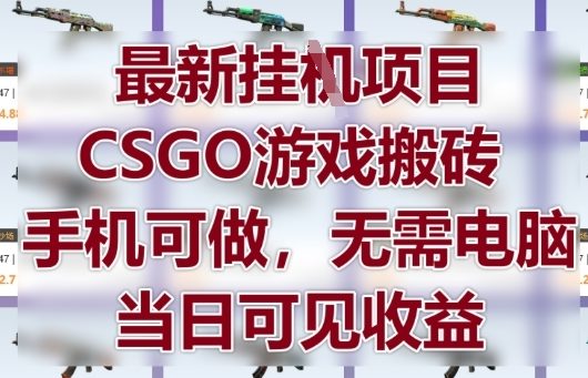 最新挂G项目，CSGO游戏搬砖，手机可做，无需电脑，当日见收益【揭秘】-知识创作