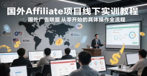 国外Affiliate项目线下实训教程，国外广告联盟从零开始的具体操作全流程-知识创作