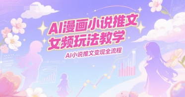 AI漫画小说推文女频玩法教学，AI小说推文变现全流程-知识创作