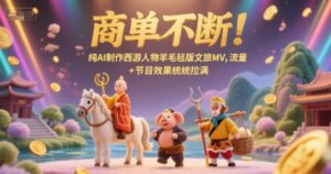 商单不断！纯AI制作西游人物羊毛毡版文旅MV，流量+节目效果统统拉满-知识创作