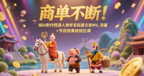 商单不断！纯AI制作西游人物羊毛毡版文旅MV，流量+节目效果统统拉满-知识创作