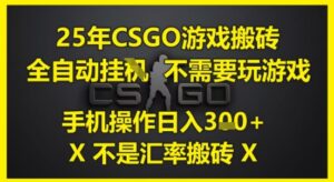 25年CSGO游戏搬砖，全自动运行，不需要玩游戏，手机操作日入3张(不是汇率搬砖)【揭秘】-知识创作