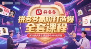 拼多多高阶打造爆款全套课程，解决拼多多店铺运营中99%的问题-知识创作