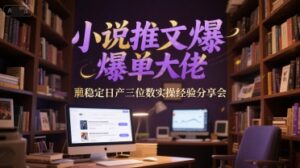 小说推文爆单大佬稳定日产三位数实操经验分享会-知识创作