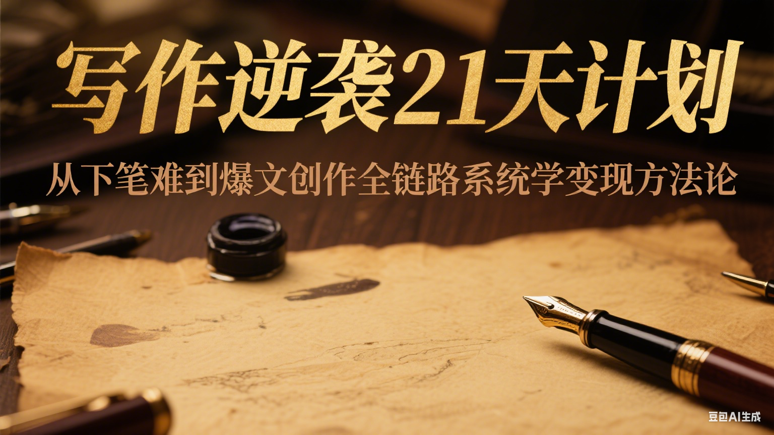 写作逆袭21天计划：从下笔难到爆文创作全链路系统学变现方法论-知识创作
