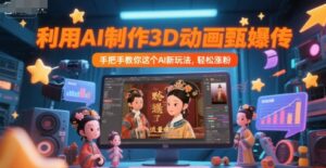 利用AI制作3D动画甄嬛传，流量爆了，手把手教你这个AI新玩法，轻松涨粉-知识创作