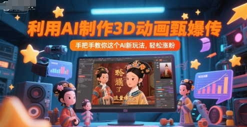 利用AI制作3D动画甄嬛传，流量爆了，手把手教你这个AI新玩法，轻松涨粉-知识创作