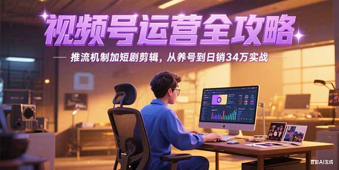 2025视频号运营全攻略，推流机制加短剧剪辑，从养号到日销34万实战-知识创作