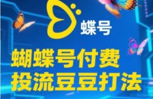 2025蝴蝶号付费投流豆豆打法，助新手快速掌握付费流量撬动自然流的核心玩法-知识创作