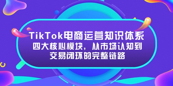 TikTok电商运营知识体系：四大核心模块，从市场认知到交易闭环的完整链路-知识创作