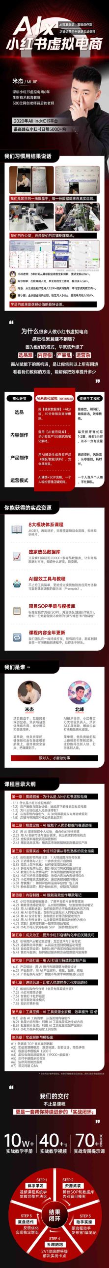 单号月收3w+，小红书低成本搞钱课《AI×小红书虚拟电商》全套-知识创作
