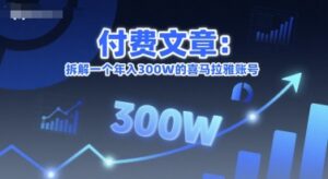 付费文章：拆解一个年入300W的喜马拉雅账号-知识创作