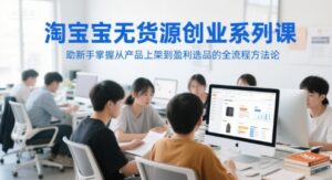 淘宝无货源创业系列课，助新手掌握从产品上架到盈利选品的全流程方法论-知识创作