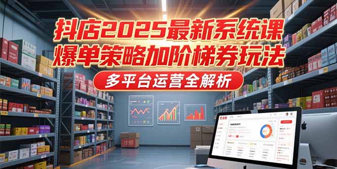 抖店2025最新系统课，爆单策略加阶梯券玩法，多平台运营全解析-知识创作