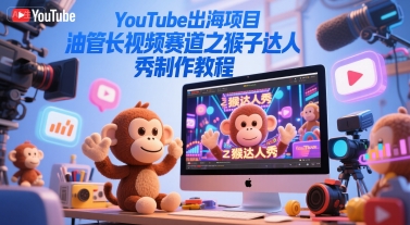 YouTube出海项目，油管长视频赛道之猴子达人秀制作教程-知识创作
