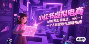 小红书虚拟电商，从0-1的完整起号玩法，一个人运营账号爆赚指南-知识创作