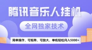 【腾讯音乐挂G】独家技术，项目红利期，可矩阵可放大，稳定月入5k+【揭秘】-知识创作