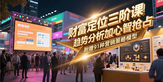 财富定位三阶课，趋势分析加心智抢占，附赠91种营销策略模型-知识创作