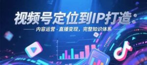 视频号定位到IP打造：账号搭建-内容运营-直播变现，完整知识体系-知识创作