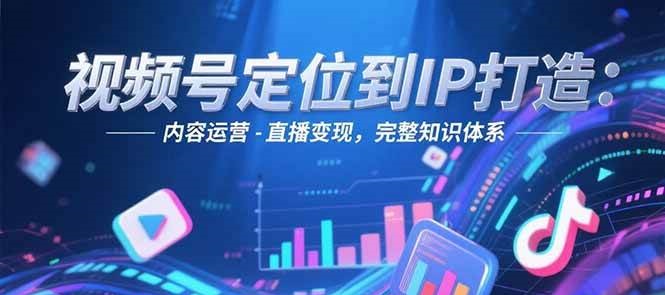 视频号定位到IP打造：账号搭建-内容运营-直播变现，完整知识体系-知识创作