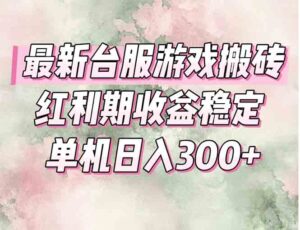 最新台服游戏搬砖，红利期收益高稳定，操作简单，小白闭眼入。-知识创作