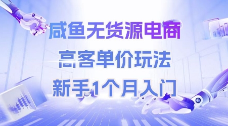 咸鱼无货源电商，高客单价玩法，新手1个月入门-知识创作