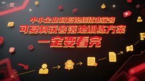 中小企业利用短视频精准获客，可复制获客落地训练方案，做好短视频，一定要看完-知识创作