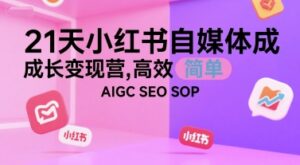 21天小红书自媒体成长变现营，高效 简单 AIGC SEO SOP-知识创作