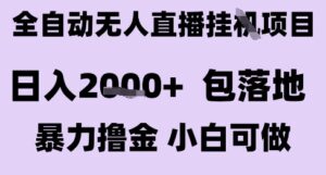 最新全自动抖音无人直播挂G项目，日入2k+ 包落地暴力撸金，小白可做【揭秘】-知识创作