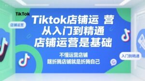 Tiktok店铺运营从入门到精通，店铺运营是基础，不懂运营店铺，瞎折腾店铺就是折腾自己-知识创作