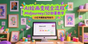 AI绘画变现全流程，Midjourney/SD部署教学，小红书爆款起号技巧-知识创作