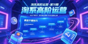 淘系高阶运营-第70期，标品干爆技巧，解决难点策略，大佬操盘方法-知识创作