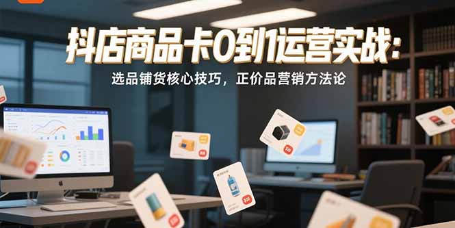 抖店商品卡0到1运营实战：选品铺货核心技巧，正价品营销方法论-知识创作