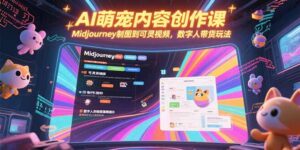 AI萌宠内容创作课，Midjourney制图到可灵视频，数字人带货玩法-知识创作