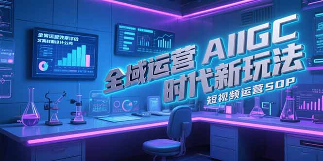 全域运营AIGC时代新玩法，文案封面设计公式，短视频运营SOP-知识创作