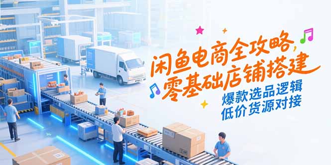 闲鱼电商全攻略，零基础店铺搭建，爆款选品逻辑，低价货源对接-知识创作