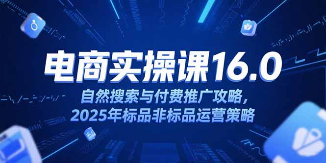 淘宝电商运营课16.0，自然搜索与付费推广攻略，2025年标品非标品运营策略-知识创作