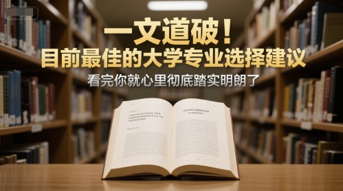 付费文章：一文道破！目前最佳的大学专业选择建议，看完你就心里彻底踏实明朗了-知识创作