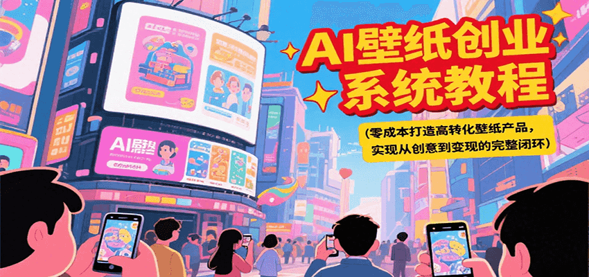 AI壁纸创业系统教程，零成本打造高转化壁纸产品，实现从创意到变现的完整闭环-知识创作