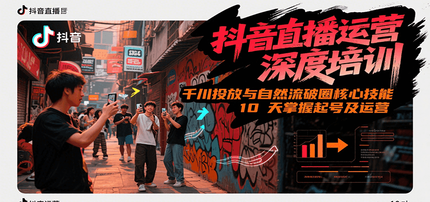 抖音直播运营深度培训，千川投放与自然流核心技能，10天掌握起号及运营(6-7月新课)-知识创作