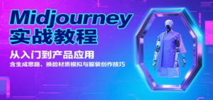 Midjourney实战教程：从入门到产品应用，含生成思路、换脸材质模拟与服装创作技巧-知识创作