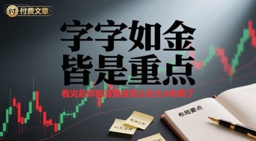 付费文章：字字如金 皆是重点， 看完后 你就清楚该怎么在大A布局了-知识创作