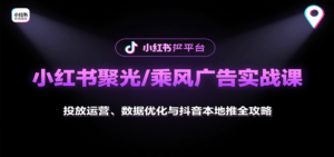 小红书聚光/乘风广告实战课：投放运营、数据优化与抖音本地推全攻略-知识创作