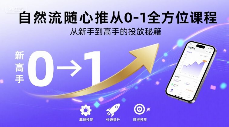 自然流随心推从0-1全方位课程，从新手到高手的投放秘籍-知识创作