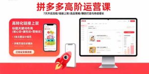 拼多多高阶运营课：7天开店流程/链接上架/选品策略/爆款打造与持续增长-知识创作