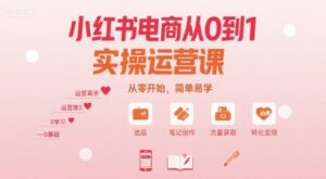 小红书电商从0到1实操运营课，从零开始，简单易学-知识创作